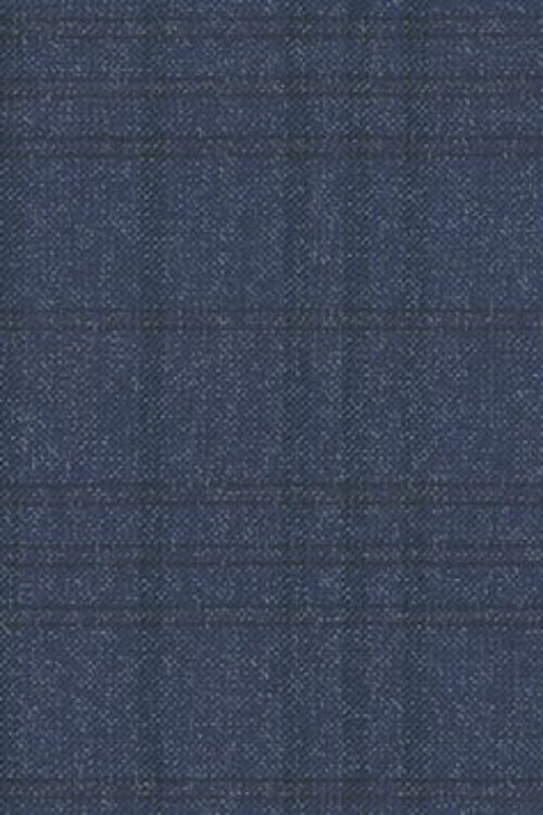 Dormeuil Blue Check 73% Wool 27% Silk