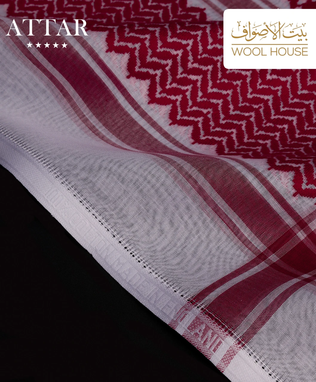 Attar Red Black Diamond Shemagh - Image 3