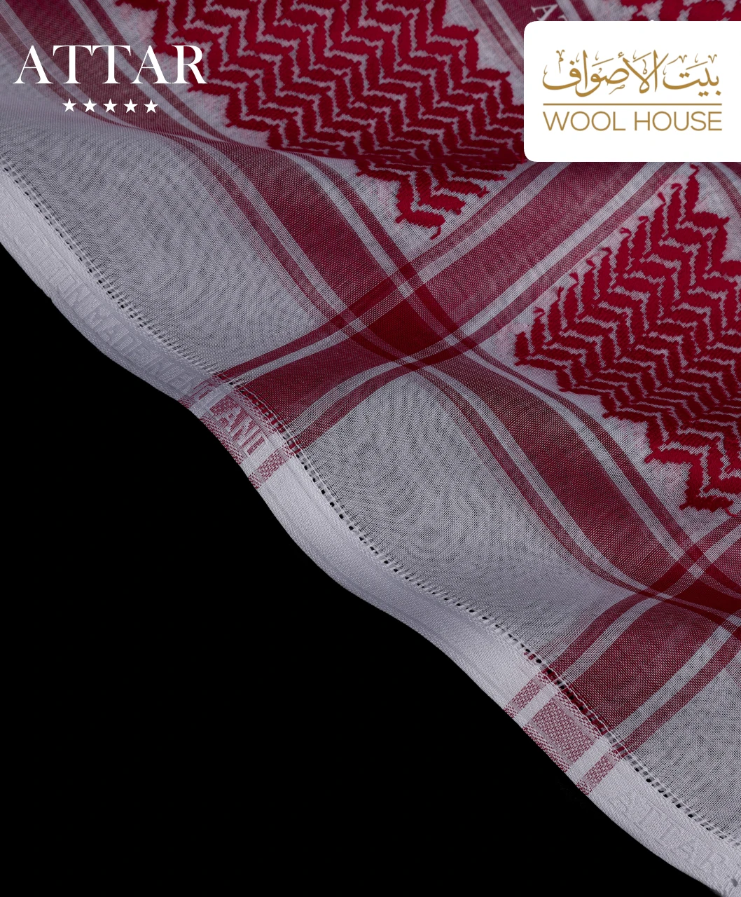 Attar Red Black Diamond Shemagh - Image 4